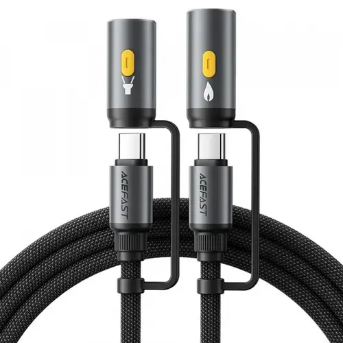 Cablu de Date si Incarcare USB-C / Lanterna - USB-C / Bricheta Acefast J4, 60W, 1.2m (Negru)