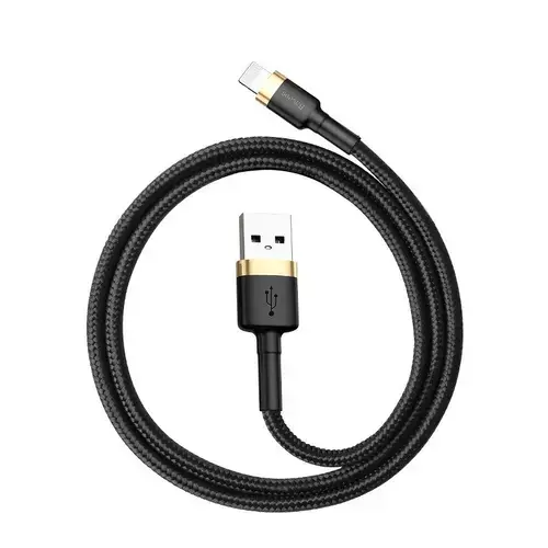 Cablu de date telefon, Baseus, USB/Lightning, 1.5 A, 2 m, Negru