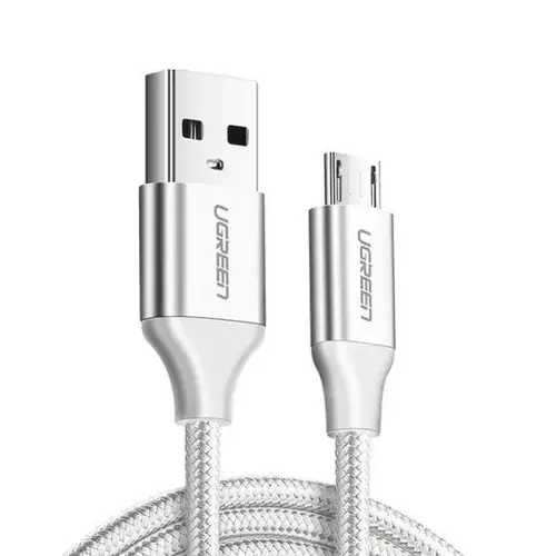 Cablu de date UGREEN US290, USB - MicroUSB, Quick Charge 3.0, 2.4A, 2m, Alb