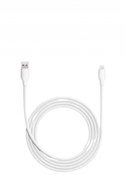 Cablu de date Xiaomi 6A USB-A la USB Type-C Alb, 2m, incarcare rapida 120W, din silicon, 480Mbps