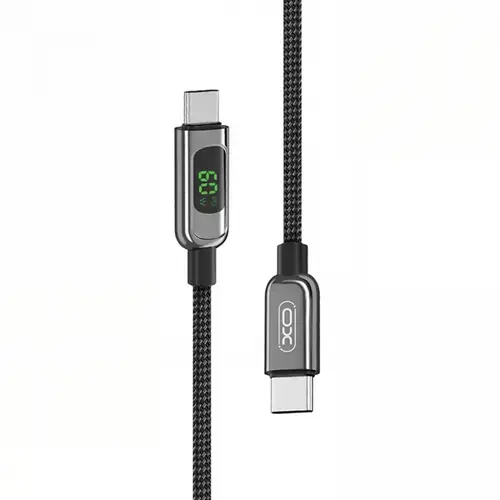 Cablu de date XO Design NB-Q203B Display, 60W, 1m (Negru)