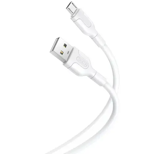 Cablu de date XO Design NB212, USB-A - microUSB, 18W, 1m, Alb