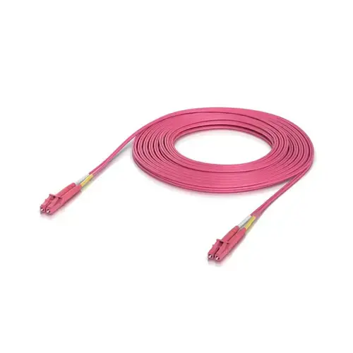 Cablu de fibra optica Ubiquiti OM4 Duplex LC UPC 10m, Roz