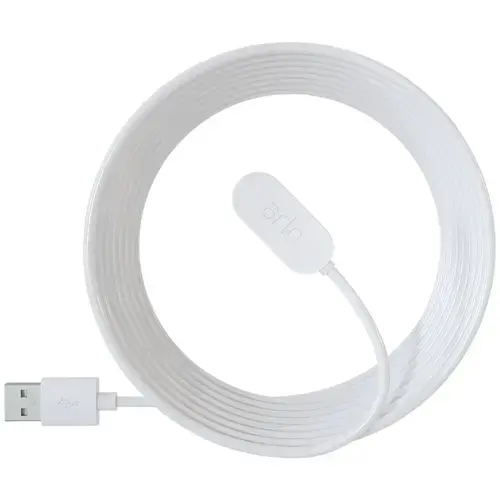 Cablu de incarcare Arlo 2.44 m cu fixare magnetica pentru camere de supraveghere Arlo VMA5000C-100EUS (Alb)