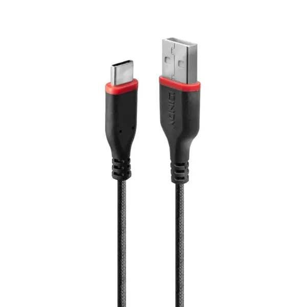 Cablu de incarcare + date USB 2.0 la USB-C rezistent 3A T-T 1m Negru, Lindy L36876*