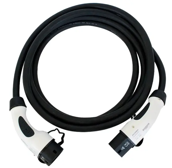 Cablu de incarcare pentru masini electrice, Type 2, trifazat, 11kW, 16A, 5 m, Negru, Ampevo, T22-3/16N