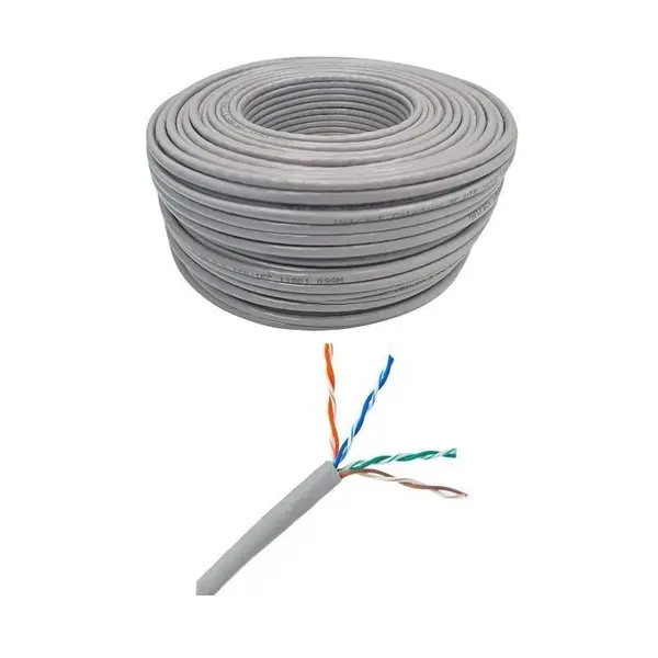 Cablu de rețea CAT6 UTP 4x2x0.50mm CCA, rolă 100m, gri