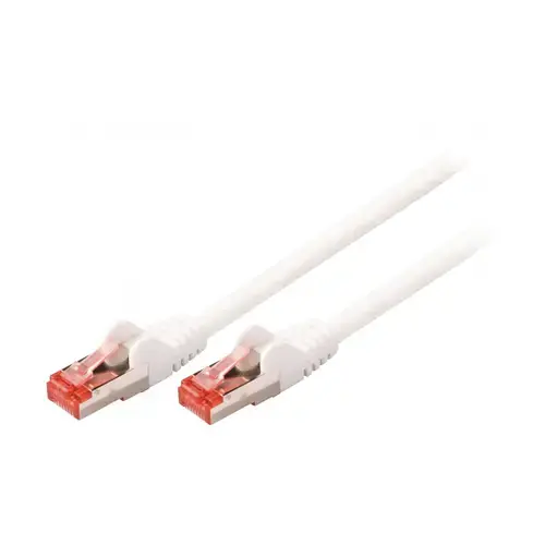 Cablu de retea din fibra optica cu miez de cupru, EFB Elektronik, S/FTP cat6A LSZH 1m, Alb