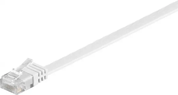 Cablu de retea flat cat 6 UTP alb 1.5m, Goobay 95192