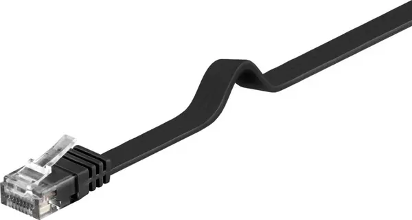 Cablu de retea flat RJ45 UTP cat.6 15m Negru, sp6uflat150C