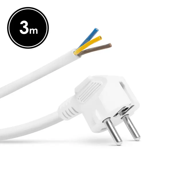 cablu de retea montabil de 3 metri - 3 x 1,5 mm² - alb