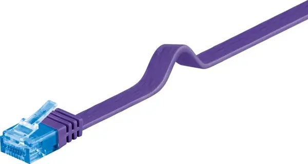 Cablu de retea RJ45 CAT 6A flat UTP 1m Mov, Goobay G96313