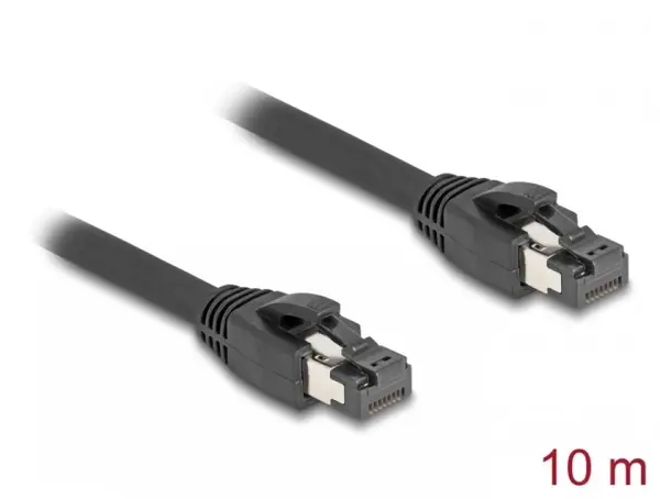 Cablu de retea RJ45 Cat. 8.1 S/FTP LSOH GHMT 10m Negru, Delock 80237