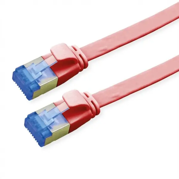 Cablu de retea RJ45 extra flat FTP cat.6A 1m Rosu, Value 21.99.2121