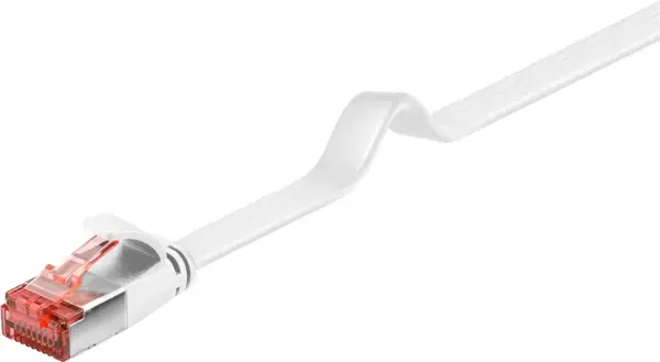 Cablu de retea RJ45 flat FTP Cat.6 20m Alb, Goobay G94923