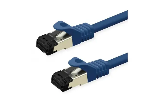 Cablu de retea RJ45 S/FTP Cat.8 (Class I) LSOH 1m Albastru, Value 21.99.1851