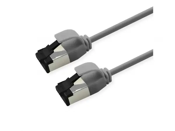 Cablu de retea RJ45 Slim U/FTP Cat. 8.1 (Class I) LSOH 0.15m Gri, Roline 21.15.3210