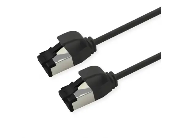 Cablu de retea RJ45 Slim U/FTP Cat. 8.1 (Class I) LSOH 0.5m Negru, Roline 21.15.3262