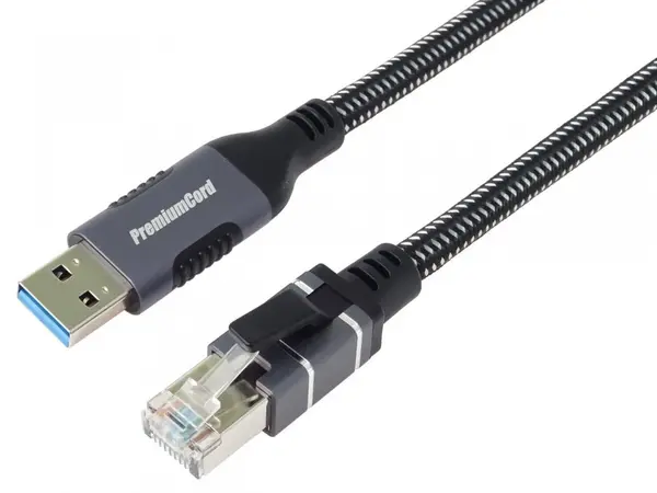 Cablu de retea USB 3.2-A la RJ45 LAN Cat.6 FTP T-T 3m, kunet3