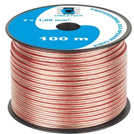 Cablu difuzor CCA, 2 x 1 mm2, transparent, rola 100m KAB0357