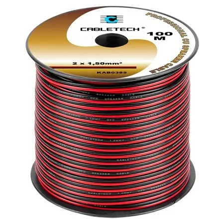 Cablu difuzor, cupru, 2 x 1.5 mm2, culoare negru-rosu, rola 100m KAB0385