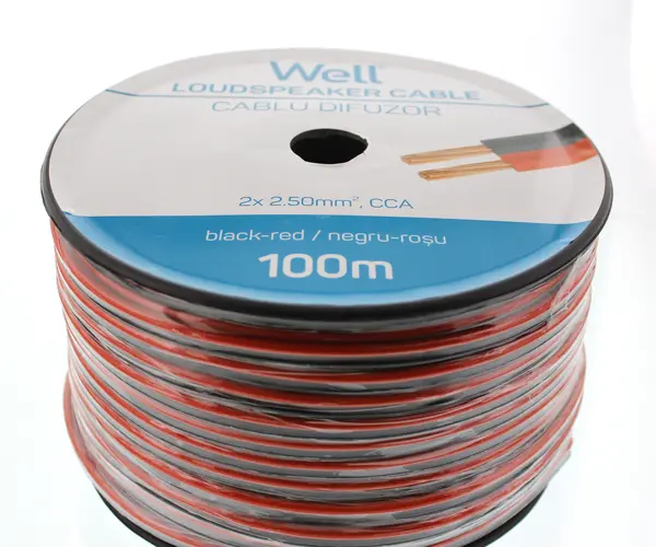 cablu difuzor rosu/negru 2x2.50mmp, 100m, well