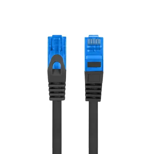 Cablu ecranat S / FTP Lanberg 42723, cat.6A, lungime 15 m, AWG 26, 500 MHz, LSZH, de legatura retea, ethernet, mufat 2xRJ45, negru