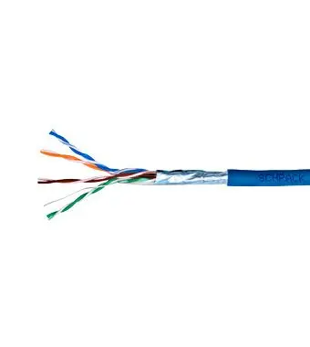 Cablu F/UTP Cat.5e Schrack 4x2xAWG24/1 LS0H, albastru, cutie 305 m (HSEKF424H1)