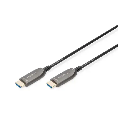 Cablu Fibra Optica Digitus, HDMI AOC hibrid UHD 8K, 15m, Negru
