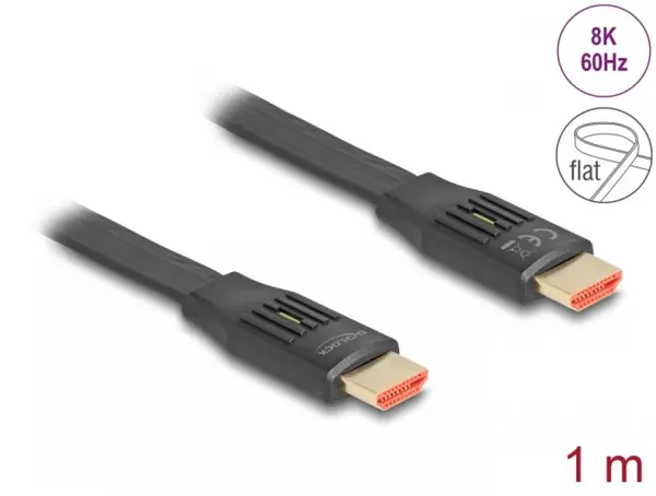 Cablu flat HDMI 8K60Hz/4K240Hz 1m, Delock 81001