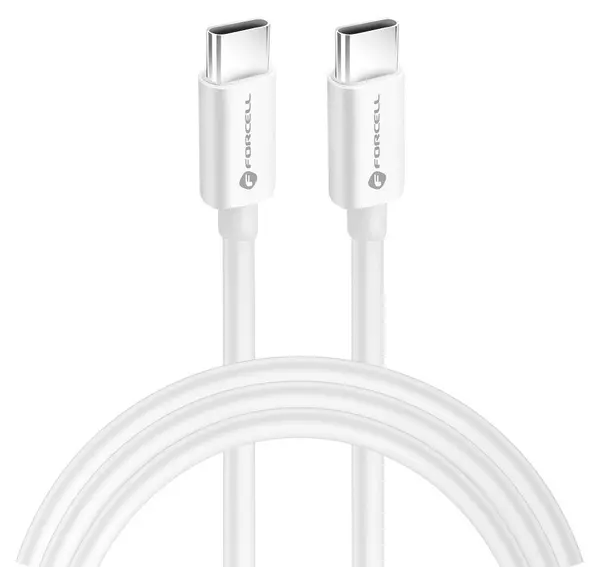 Cablu Forcell - F-Energy C339, USB-C/USB-C, 100W, 2m, alb