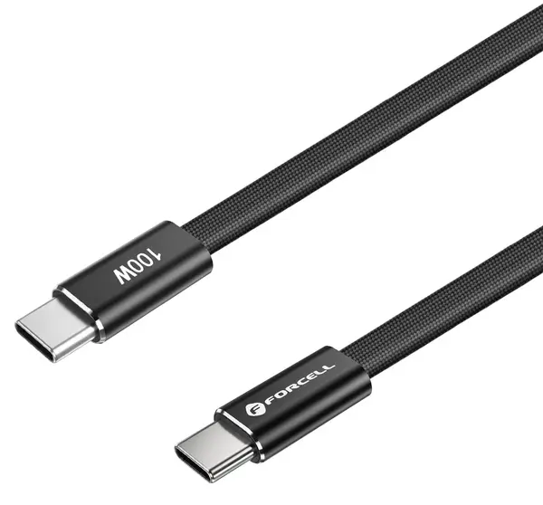 Cablu Forcell - F-Energy, USB-C/USB-C, 100W, 5A, 1.2 m, negru