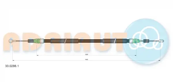 Cablu frana mana Spate Dreapta (1645mm 1500mm) potrivit OPEL VIVARO B 1.6D 06.14-12.19