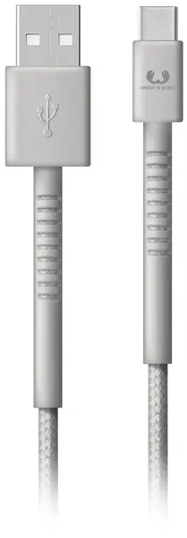 Cablu Fresh N Rebel - USB-A/USB-C, 1.5 m, gri deschis