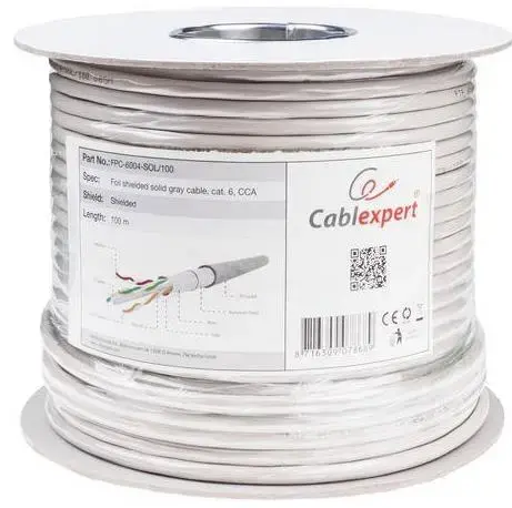 Cablu FTP Gembird FPC-6004-SOL/100, CAT.6, 100m (Gri)