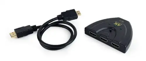 Cablu GEMBIRD DSW-HDMI-35, 3 x HDMI - HDMI, 0.5m, 4K UHD/60Hz, conecteaza 3 dispozitive la 1TV (Negru)