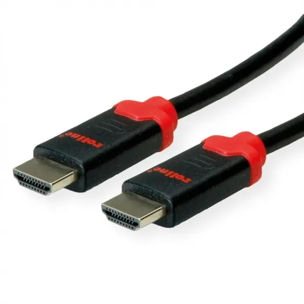 Cablu HDMI 10K30Hz/4K240Hz HDR T-T 2m Negru/Rosu, Roline 11.04.5942