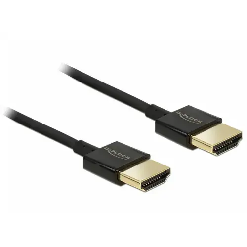 Cablu HDMI cu Ethernet T-T 3D, 1.5m, Slim Premium, Delock 84772