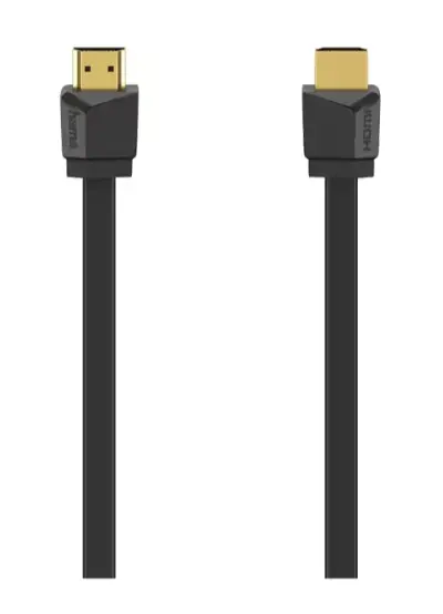 Cablu HDMI Ethernet Hama 205013, 1.5m, 4K HDR, placat aur (Negru)