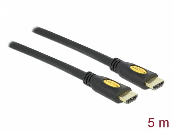 Cablu HDMI High Speed 4K30Hz T-T 5m Negru, Delock 82455