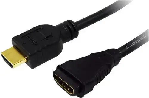 Cablu HDMI LogiLink CH0056, male/female, 2m, conectori auriti, standard 1.4