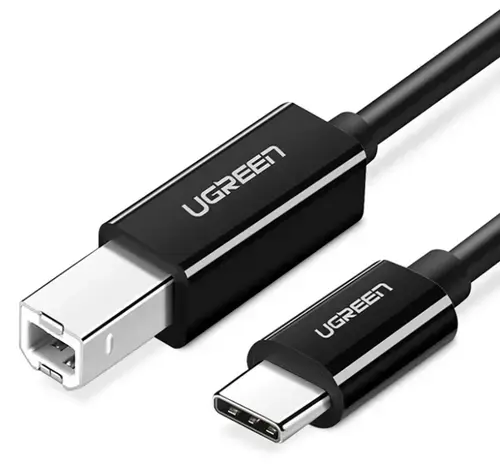 Cablu Imprimanta UGREEN US241, USB-C - USB-B, 1m, Negru