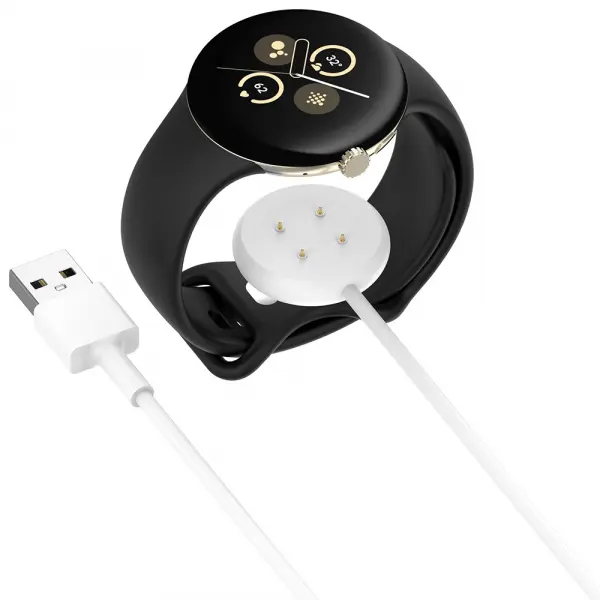 Cablu Incarcare Techsuit THC5 pentru Google Pixel Watch 3 45mm / Watch 3 41mm, USB-A, Alb