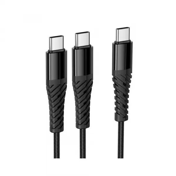Cablu Incarcare USB-C - 2 x USB-C HOCO X123, 10W, 1m, Negru