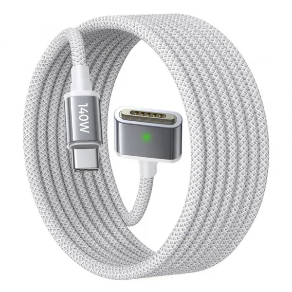 Cablu Incarcare USB-C - MagSafe 3 Lisen, 140W, 2m, Argintiu YL0123070001