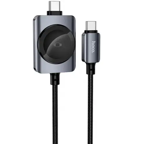 Cablu Incarcare USB-C - USB-C HOCO CW66 2in1, 100W, 1.2m, Negru