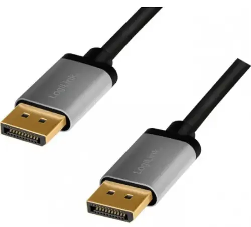 Cablu Logilink CDA0100, DisplayPort male - DisplayPort male, 1m (Negru/Gri)