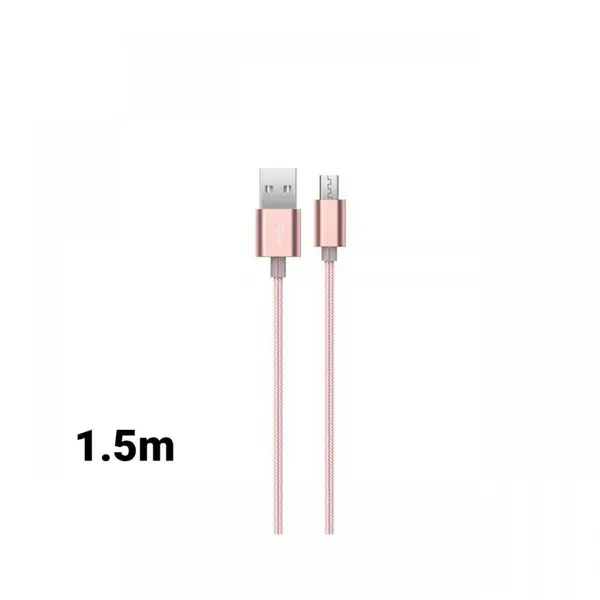Cablu MicroUSB Devia Gracious Rose Gold (1.5m, impletitura textila)