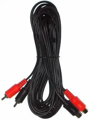 Cablu OEM KPO2661-5, 2 x RCA tata - 2 x RCA mama, 5 m (Negru)