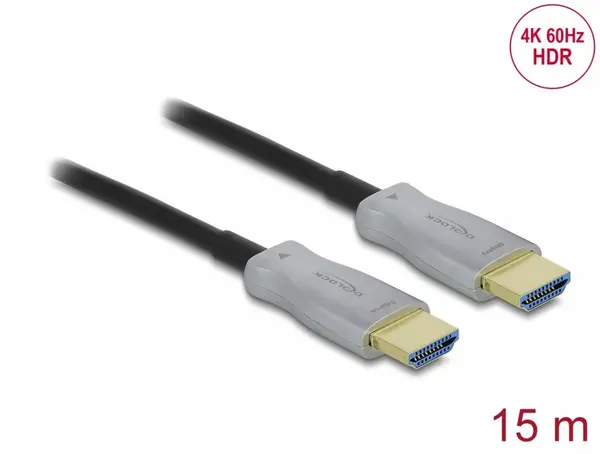Cablu optic activ HDMI 4K60Hz HDR T-T 15m, Delock 85012